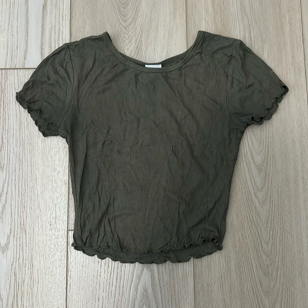 Women’s ribbed crop top t-shirt | size S